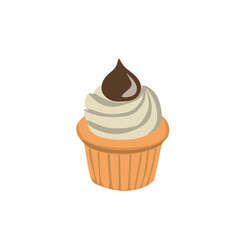 cupcake with cream vector illustration