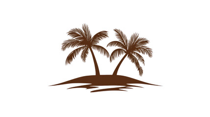 Tropical island logo transparent background