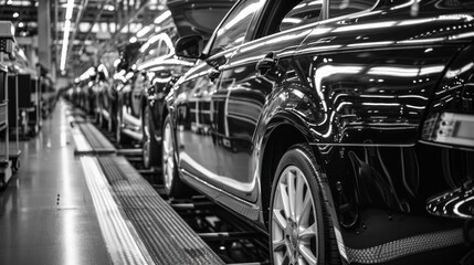 Fototapeta premium Cars on the Assembly Line