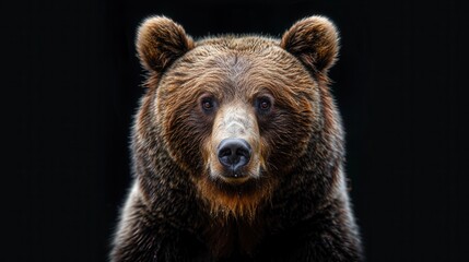 Fototapeta premium A bear with a big brown nose and brown fur