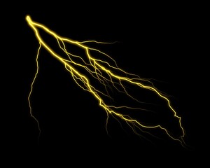 Yellow lightning bolt illustration on a black background.