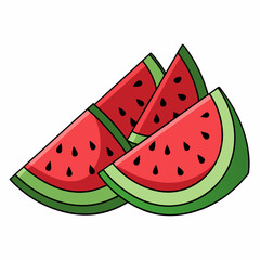 Watermelon Slices art vector illustration