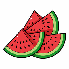 Watermelon Slices art vector illustration