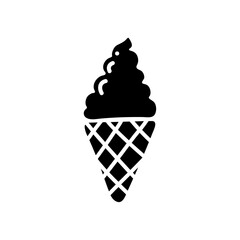 Soft ice cream icon on white background.