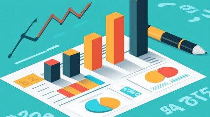 A graph with a pen on it