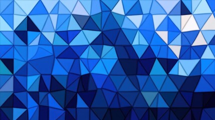 Fototapeta premium A vibrant mosaic of blue triangles creates a modern, abstract background perfect for digital design projects and illustrations.