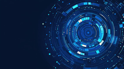 Explore a vibrant blue tech background, featuring a modern flat design with playful textures reflecting innovation.