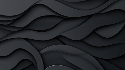 Obraz premium Explore the sleek design of black curved waves, a modern vector background featuring vibrant textures and abstract tech elements.