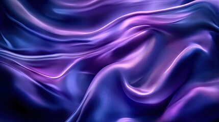 Fototapeta premium Abstract Purple and Blue Satin Fabric with Smooth Waves and Elegant Texture