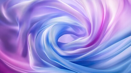 Abstract Swirling Pastel Fabric Background in Soft Purple and Blue Tones
