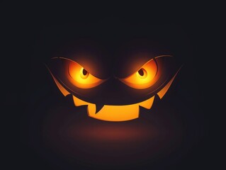 Fototapeta premium Halloween Pumpkin with Glowing Eyes