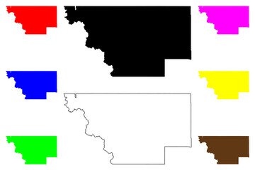Glacier County, Montana (U.S. county, United States of America, USA, U.S., US) map vector illustration, scribble sketch Glacier map