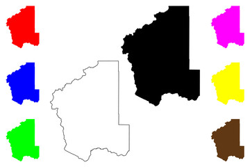 Obraz premium Jefferson County, Montana (U.S. county, United States of America, USA, U.S., US) map vector illustration, scribble sketch Jefferson map