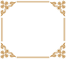 frame with gold ornament frame with ornament frame with golden leaves Golden Rectangle, Corner, Certificate, Border, Pattern, Line, Photo, Wedding, Invitation, Background, Thai, Islamic,
