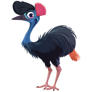 recommend clip art: A cute cartoon cassowary standing vector