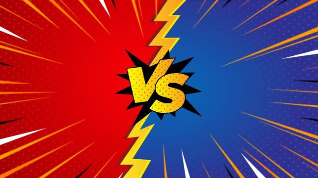 versus comic fight effect cartoon abstract background frame animation footage video