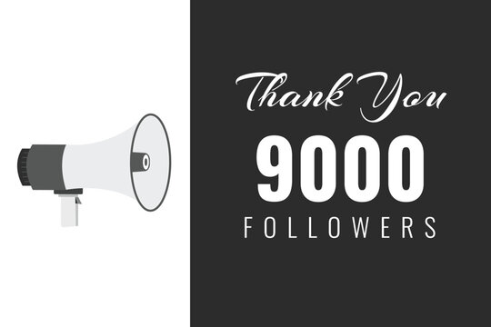 9000 OR 9k followers celebration. Thank you 9000   followers congratulation template banner. banner for social 9k friends and followers. celebrate subscribers and followers.
