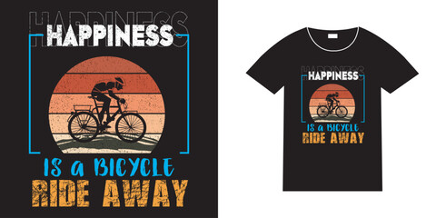 Bicycle t-shirt design. Bike tee shirt, Typography graphics for apparel print. Vector illustration