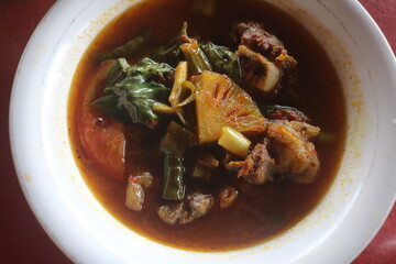 traditional Indonesian Palembang cuisine. Pindang Patin. snakehead fish pindang. Pindang Toman. pindang baung. smoked fish. Great dish for lunch and dinner served with rice