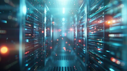 IPFS (InterPlanetary File System) nodes managing decentralized storage, innovative and efficient.