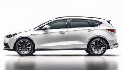 Obraz premium Passenger car isolated on a white background, with clipping path. Full Depth of field. Focus stacking, side view__ passenger car