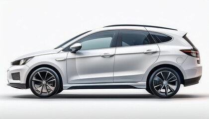 Obraz premium Passenger car isolated on a white background, with clipping path. Full Depth of field. Focus stacking, side view__ passenger car