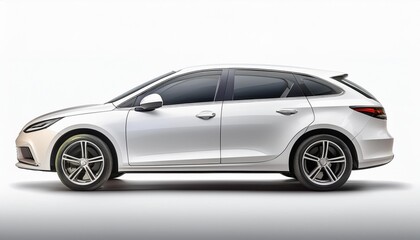 Passenger car isolated on a white background, with clipping path. Full Depth of field. Focus stacking, side view__ passenger car" B 