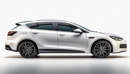 Passenger car isolated on a white background, with clipping path. Full Depth of field. Focus stacking, side view__ passenger car" B 