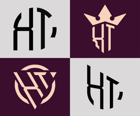 Creative simple Initial Letters XT Logo Designs Bundle.
