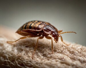 Bed Bug on Human Leg Close-Up