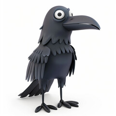 Obraz premium crow cartoon plastic 3d clay isolated