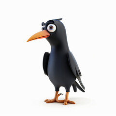 Naklejka premium crow cartoon plastic 3d clay isolated