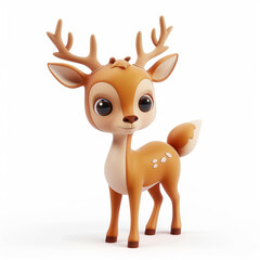 Obraz premium deer cartoon plastic 3d clay isolated