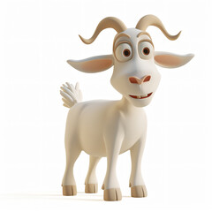 Fototapeta premium goat cartoon plastic 3d clay isolated