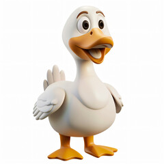 goose cartoon plastic 3d clay isolated