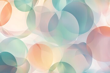 "An abstract background with overlapping translucent circles in various sizes and soft colors, creating a layered effect, in high resolution."
