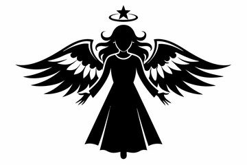 Christmas Angel  black silhouettes icon