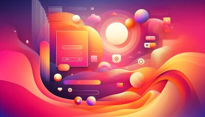Design a vibrant gradient background blending warm colors like orange and pink, ideal for a contemporary social media banner