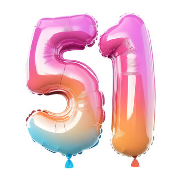 51 in the Air Transparent Background Balloon