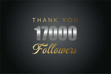 17000 OR 17K followers celebration. Thank you 17000   followers congratulation template banner. banner for social 17K friends and followers. celebrate subscribers and followers.
