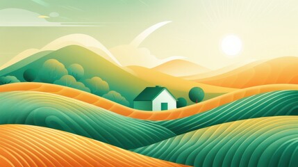 Obraz premium Rural innovation, crypto solutions for agriculture, flat design illustration