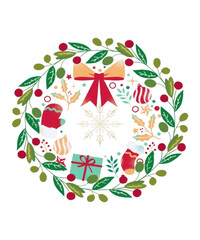 christmas wreath with berries