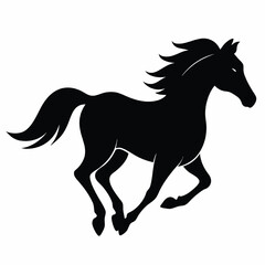 horse silhouette isolated on white