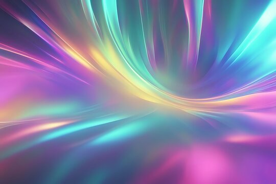 "Abstract holographic background with shifting colors and light reflections, creating a futuristic and ethereal effect."