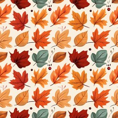 Seamless Background With Autumn Leaves