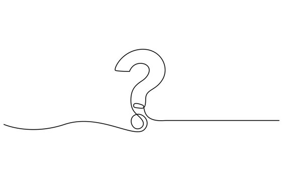recommend clip art: One continuous drawing of a question mark, Question mark one line art, hand drawn asking sign, Question Mark continuous line one line drawing isolated vector illustration