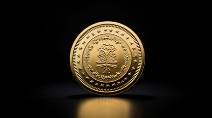 Gold Coin Flipping in Clean Background
