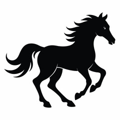 horse silhouette isolated on white