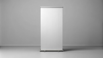 Roll-up banner mockup on a blank background , display, marketing, advertising, promotion, presentation, exhibition, stand, banner