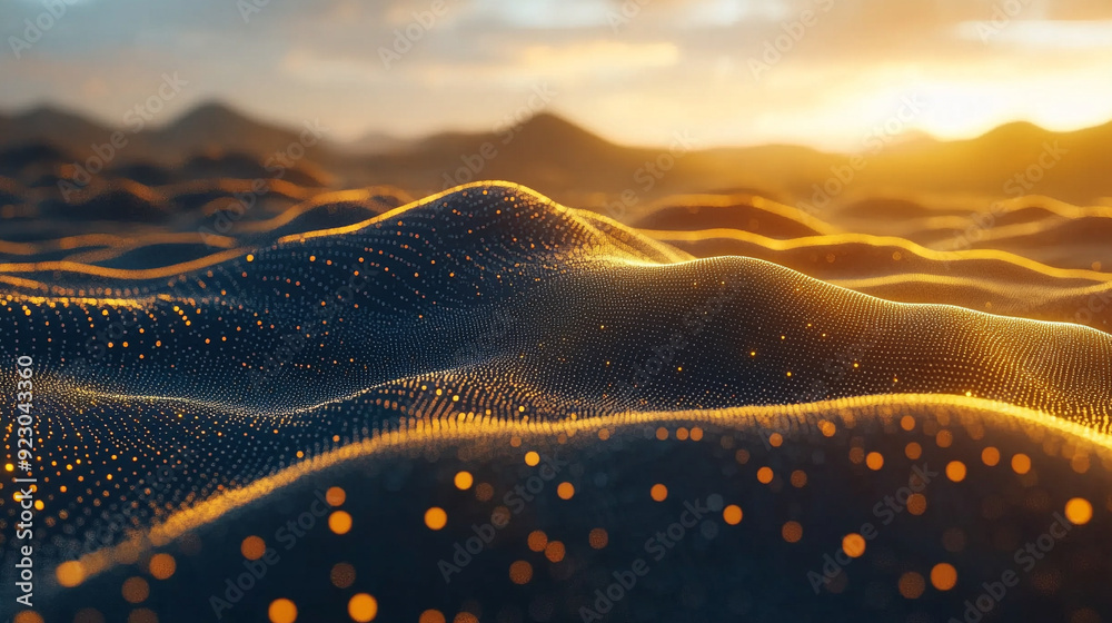 Poster neural network, featuring simple lines and dots interconnected in a grid-like pattern. this visual s